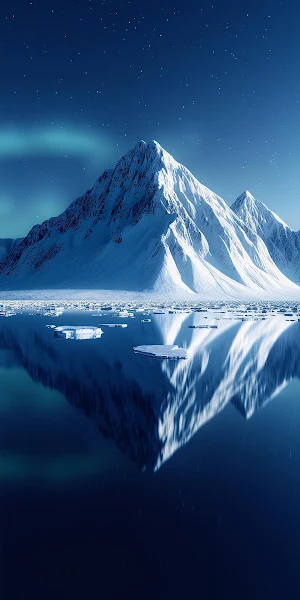Frozen Peak Reflected In Water Full HD iPhone Wallpaper Background