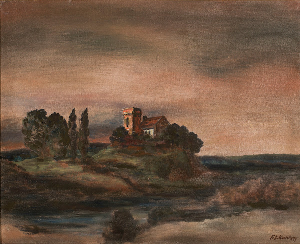 Landscape with ruins on a hill 1926