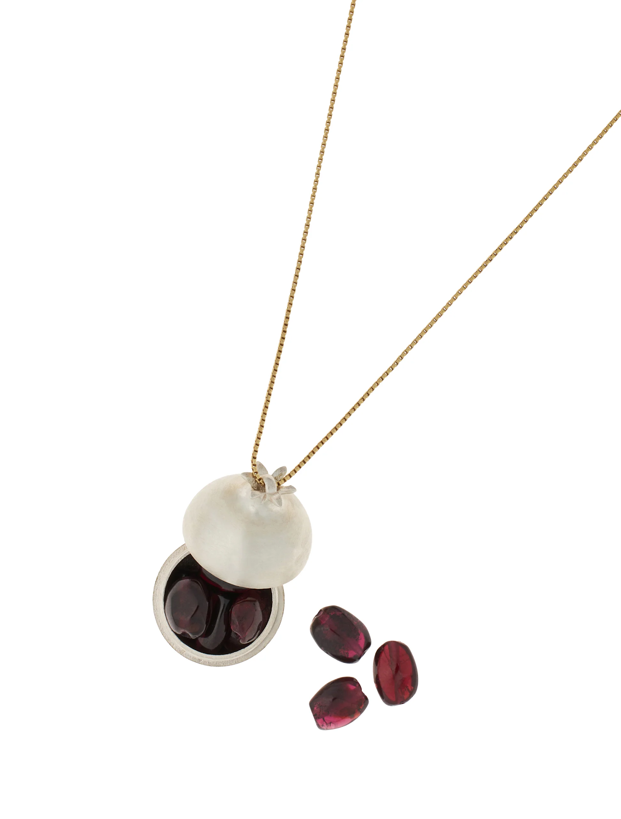 Колье ГРАНАТ НА УДАЧУ SILVER maxi