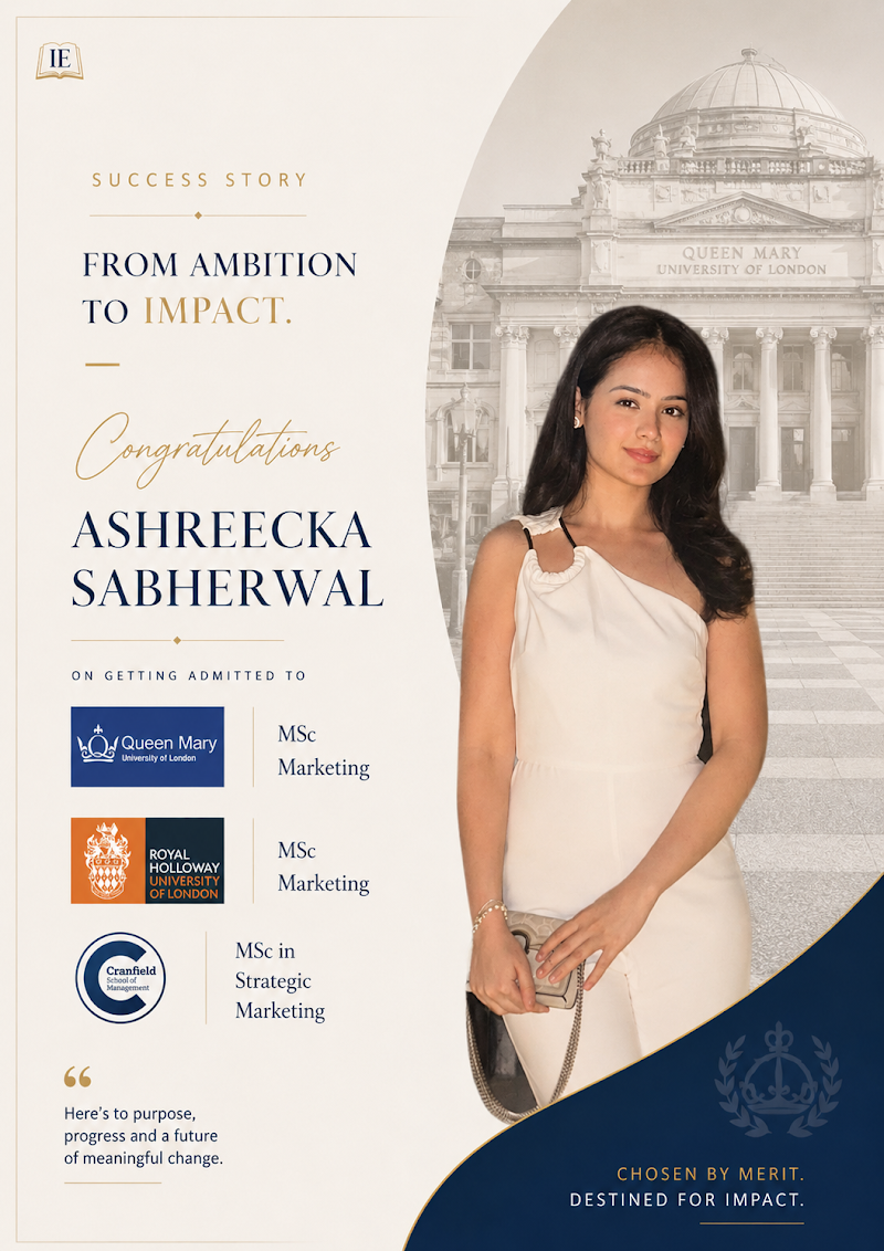 Ashreecka Sabherwal — Intelligent Education admit success story