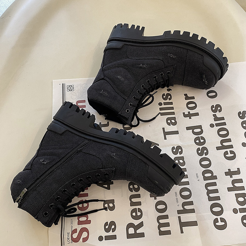 Gefütterte Herren-Canvas-Stiefel im Vintage-Look