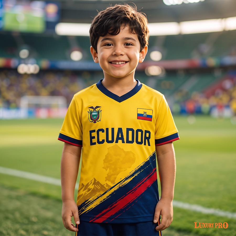 AOP MEG Children's Football V-neck Short Sleeve