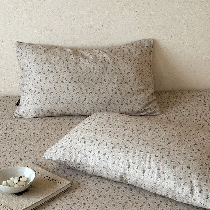 Cotton pillow covers with floral pattern