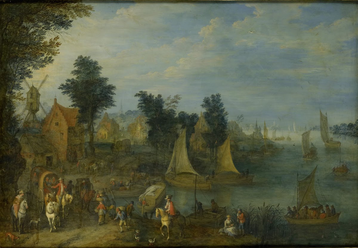 Village on the Bank of a River 1723