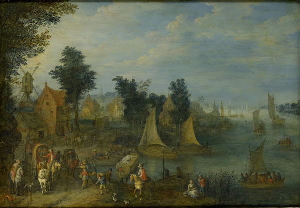 Village on the Bank of a River 1723