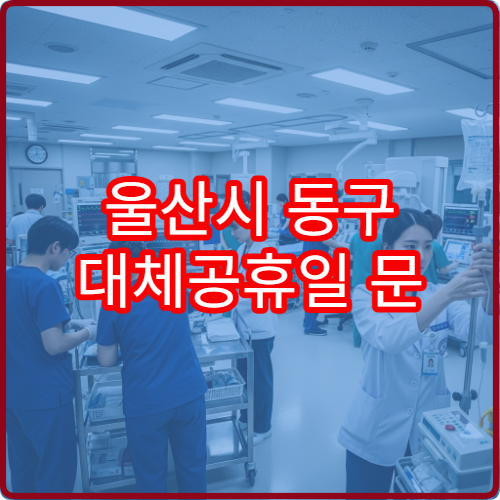 울산시 동구 대체공휴일 문 여는 병원 안내 응급실 운영 시간 확인