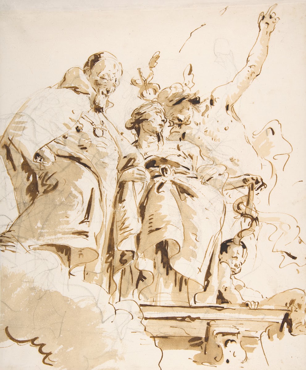 Aged Dignitary Attended by Mercury and Prudence 16961770