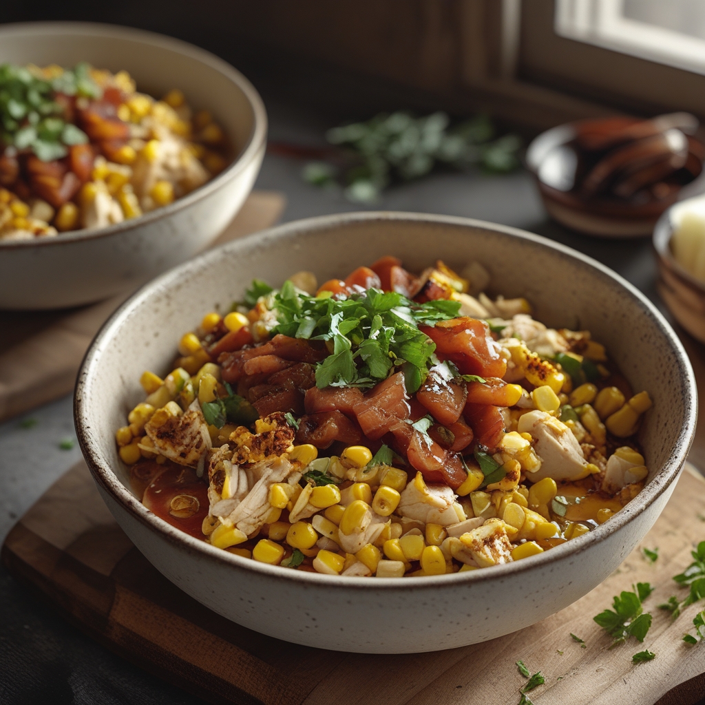 Quick & Delicious Street Corn Chicken Bowls for Weeknight Dinners - Easy & Flavorful Meal finished