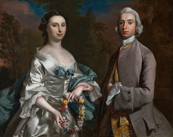 Portrait of Mr Edward Pryce b1723 Gunley and Mrs Frances Pryce neé Egerton Trely