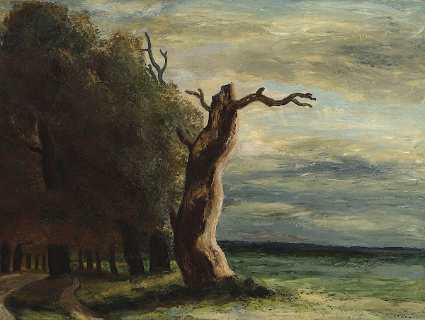 Wilanów landscape Dry tree 1930