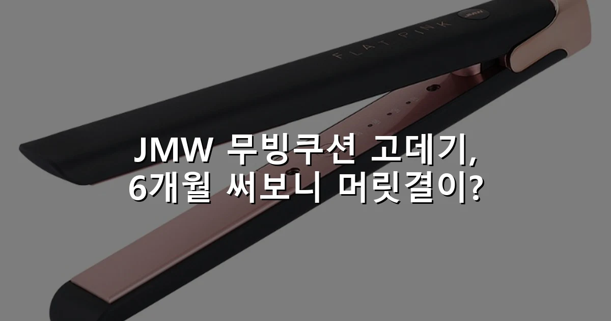 JMW 무빙쿠션 고데기, 6개월 써보니 머릿결이?