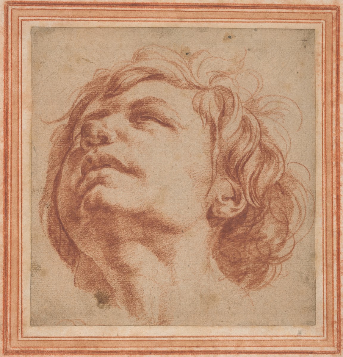 Head Study of a Young Man Looking Upward 1660s