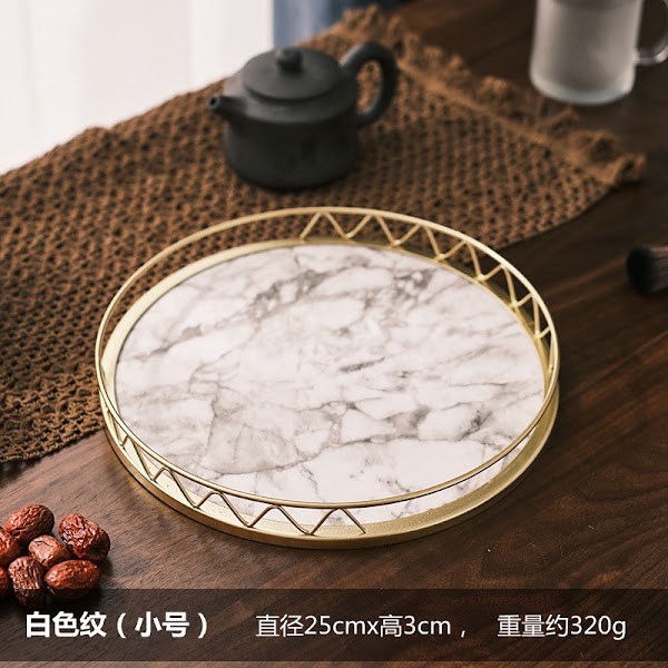 Round Storage Tray Dulang Bulat Putih