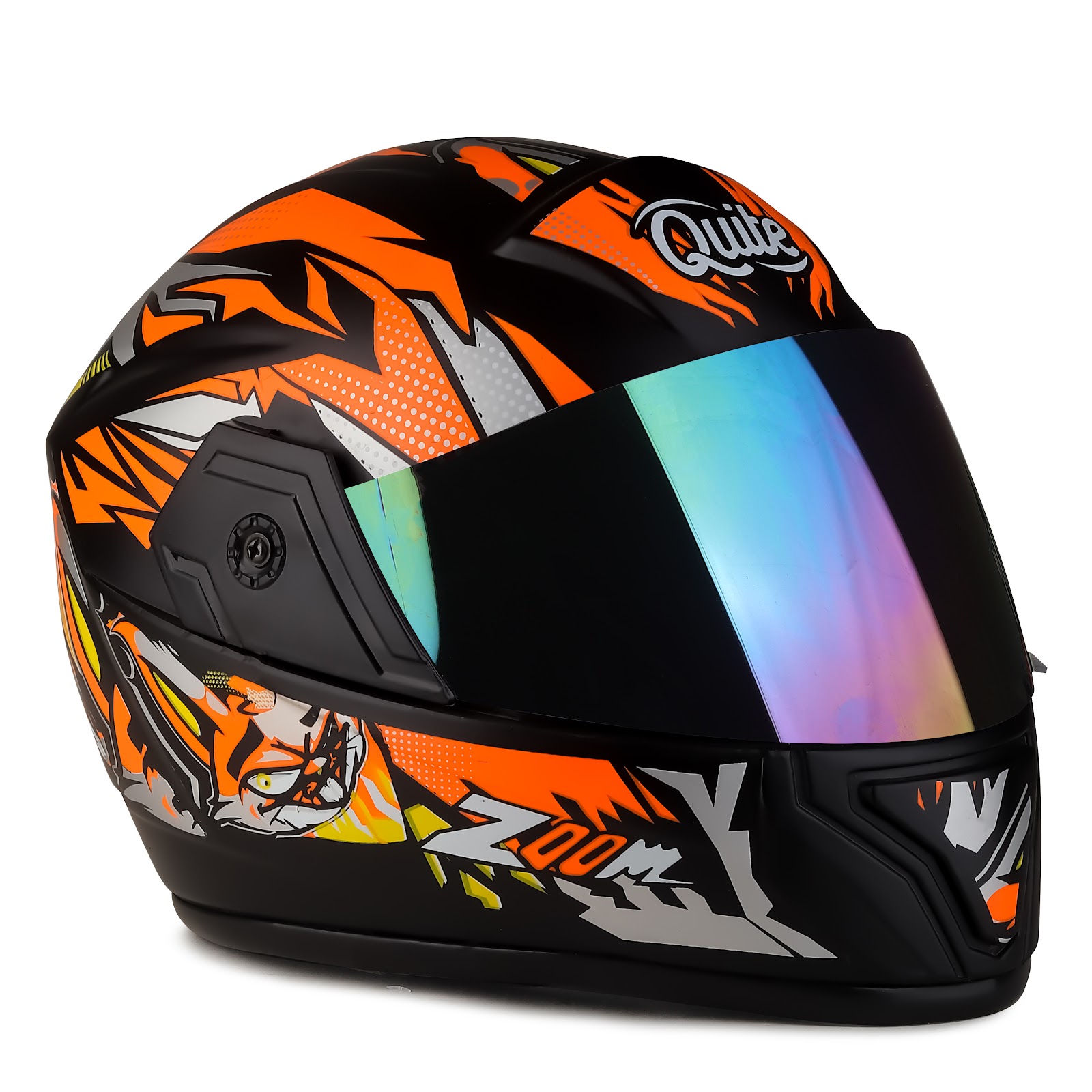 Side profile of the helmet showing aerodynamic shape