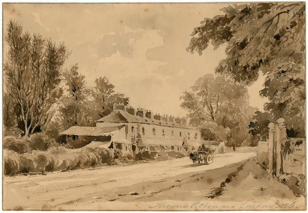 De weg tussen Acton en Londen 1856