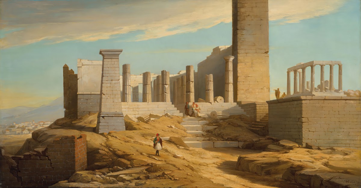 View Of Greek Classical Ruins 1857