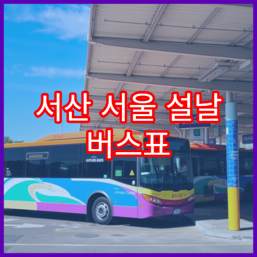 서산 서울 설날 버스표 예매 일정 및 잔여표 알림 설정