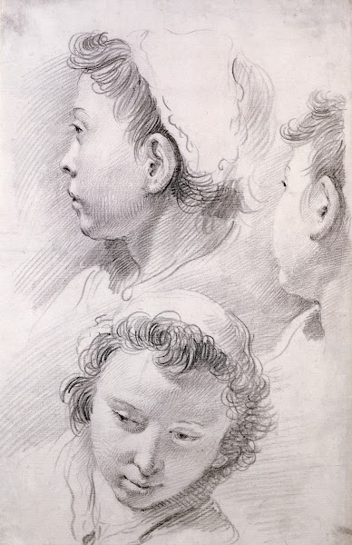 Three Studies of the Head of a Youth 1737