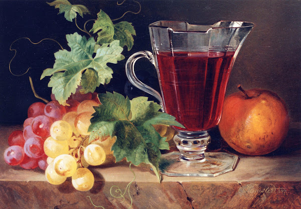 Grapes and a Jug of Wine on a Ledge 1847