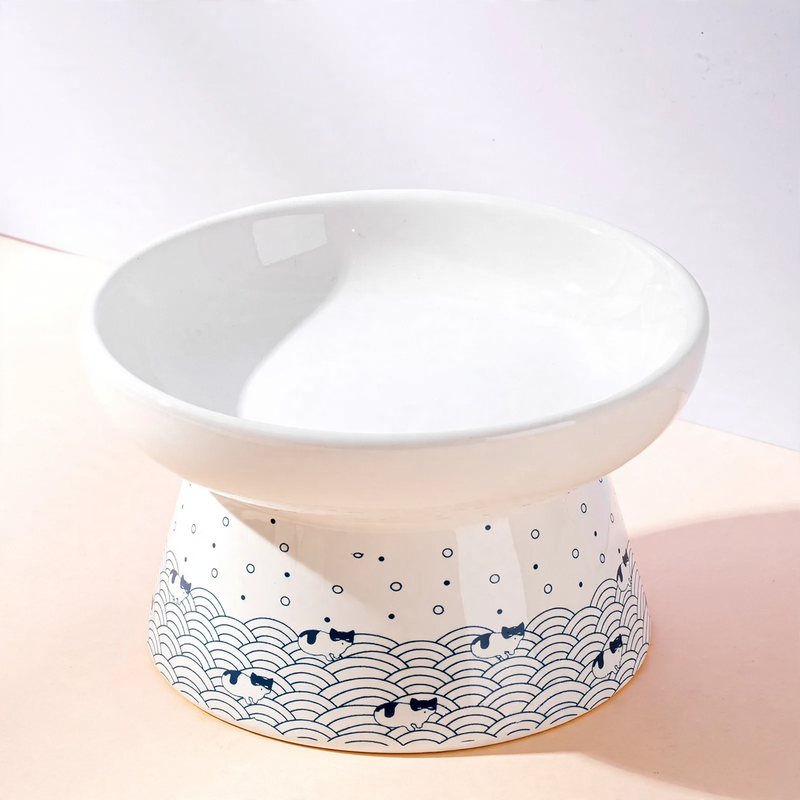 Keramik-Futternapf mit Fuß, ergonomisch, für Katzen und Hunde