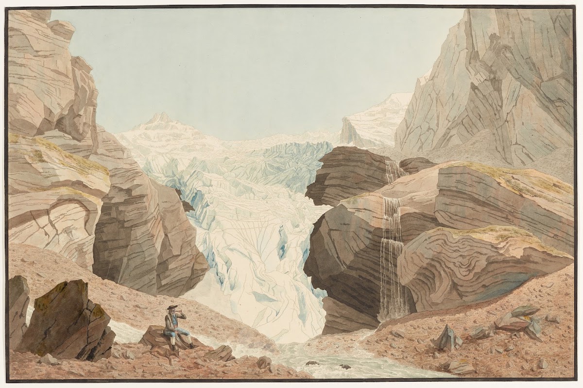 Le Glacier nommé Rosenlaui à côté du Wetterhorn
