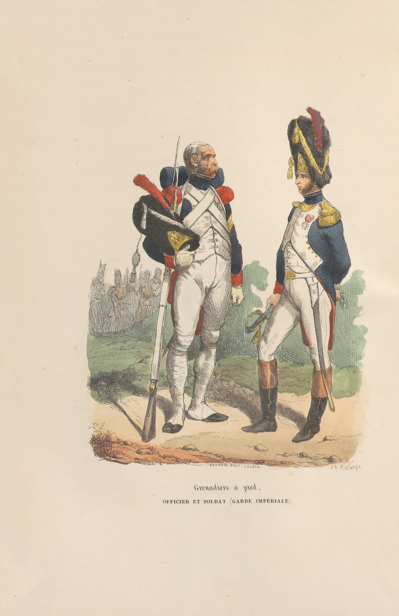 Grenadiers à pied Officier et Soldat Garde Impériale 1844