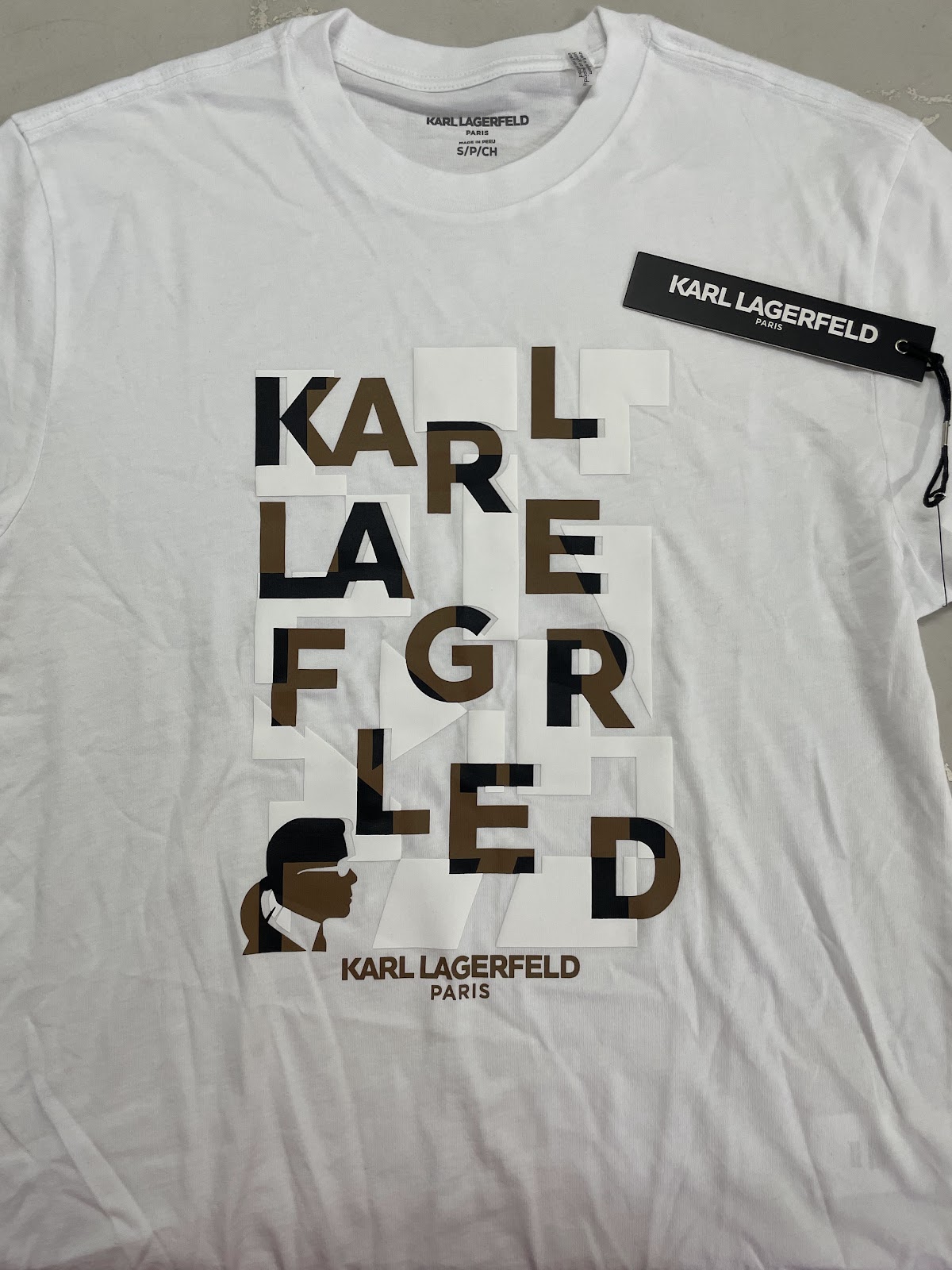 KL Shirt Multi Text White S #1005