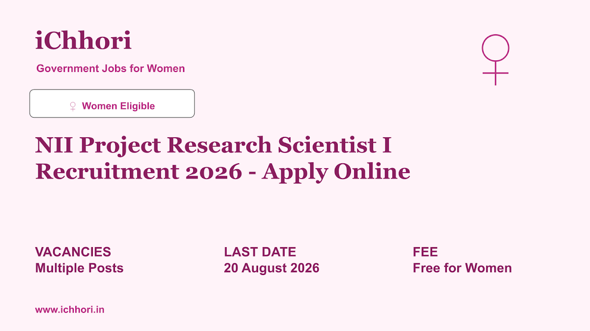 NII Project Research Scientist I Recruitment 2026 - Apply Online - iChhori