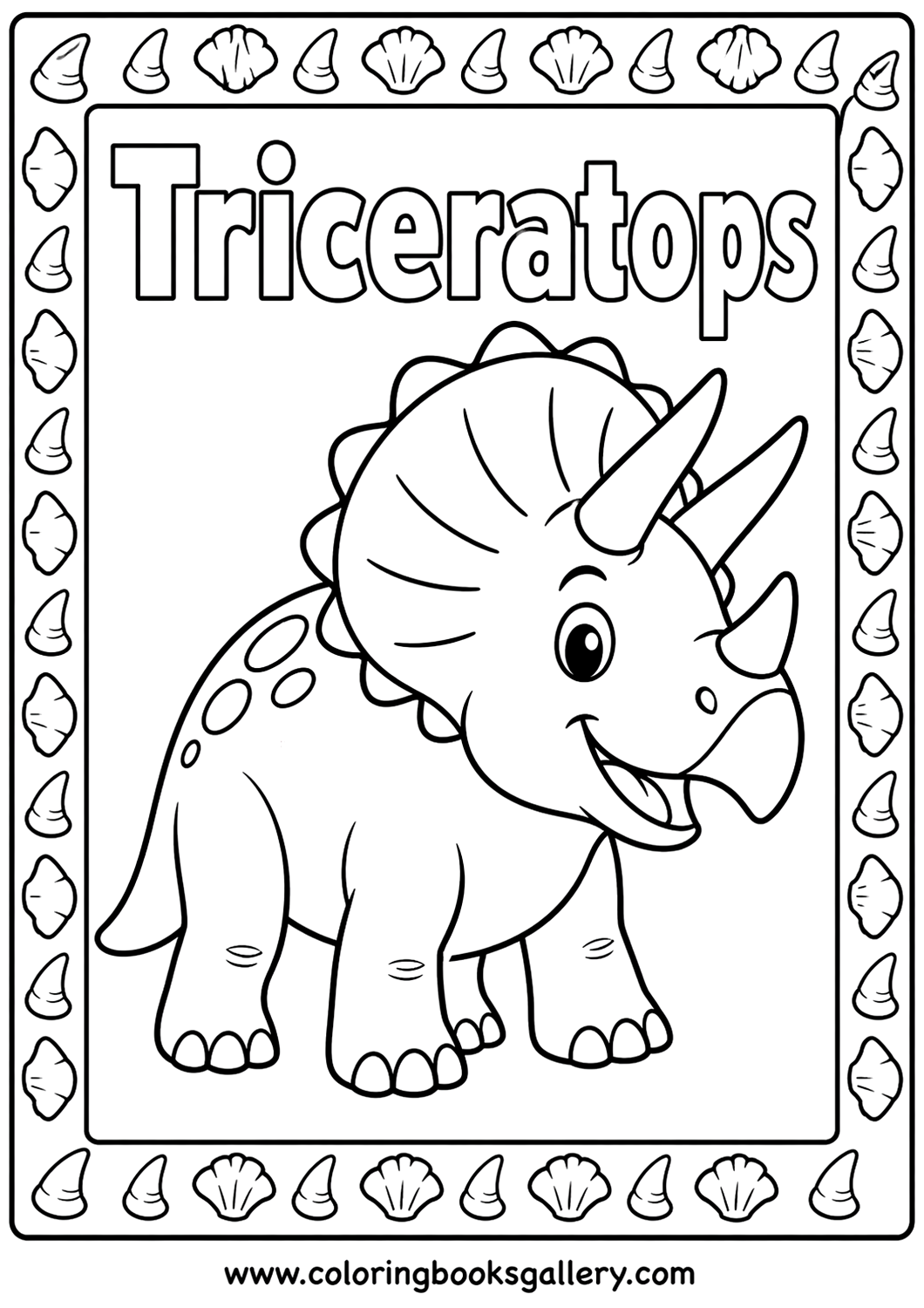Fun Triceratops Coloring Page for Kids – Free Printable Coloring Sheet – free coloring page for kids