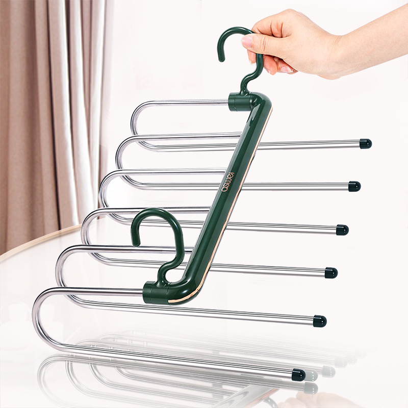 Expandable pant rack with 6 levels