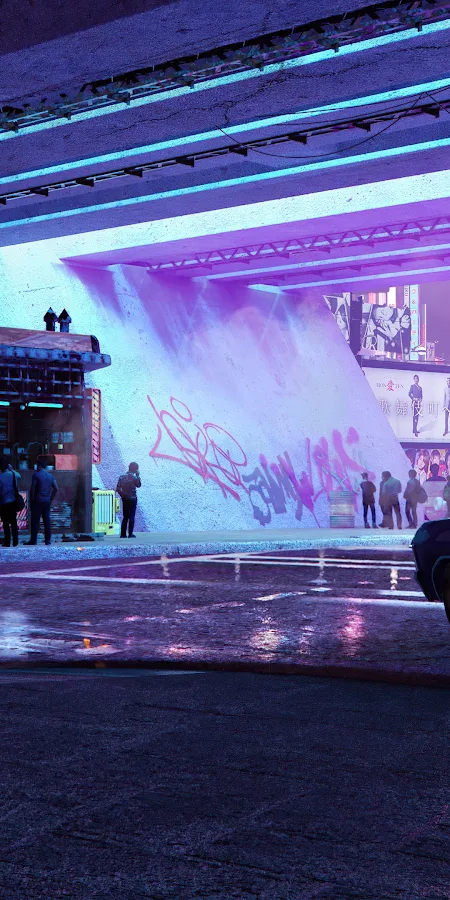 Surrounded In Scifi City 4K Phone Wallpaper