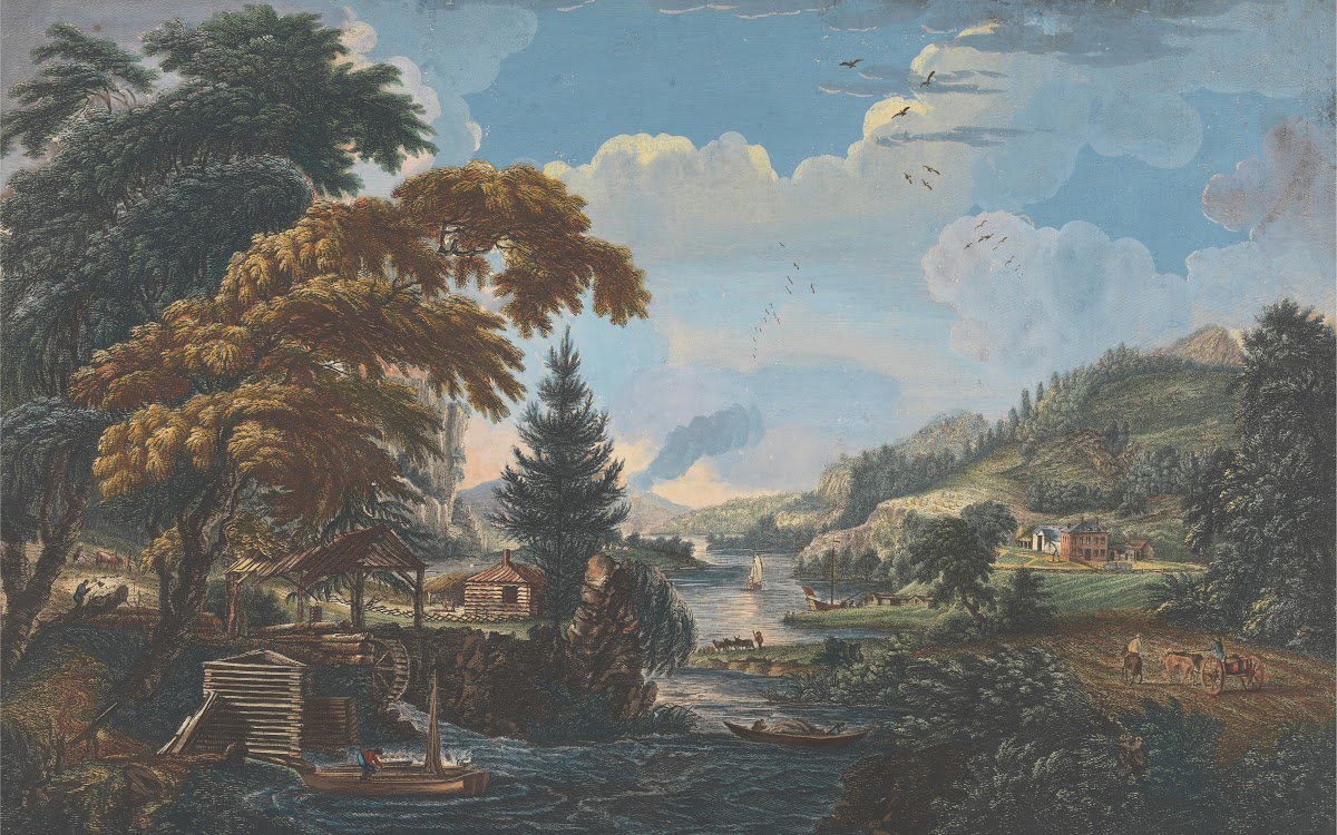 A Design to represent the beginning and completion of an American Settlement or