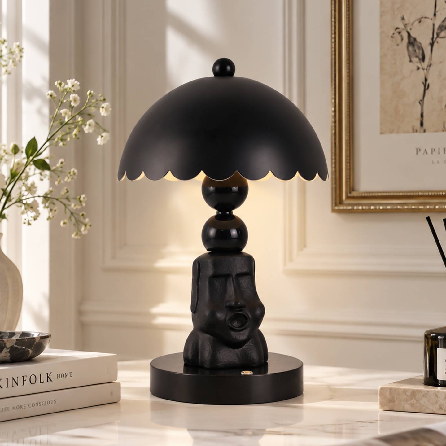 Moai table lamp ZHTJ038, touch-controlled, dimmable