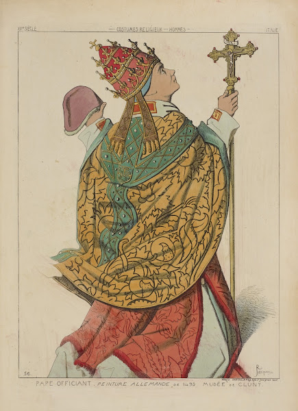 Pape officiant Peinture Allemande de 1495 Musée de Cluny XVe siècle costumes rel