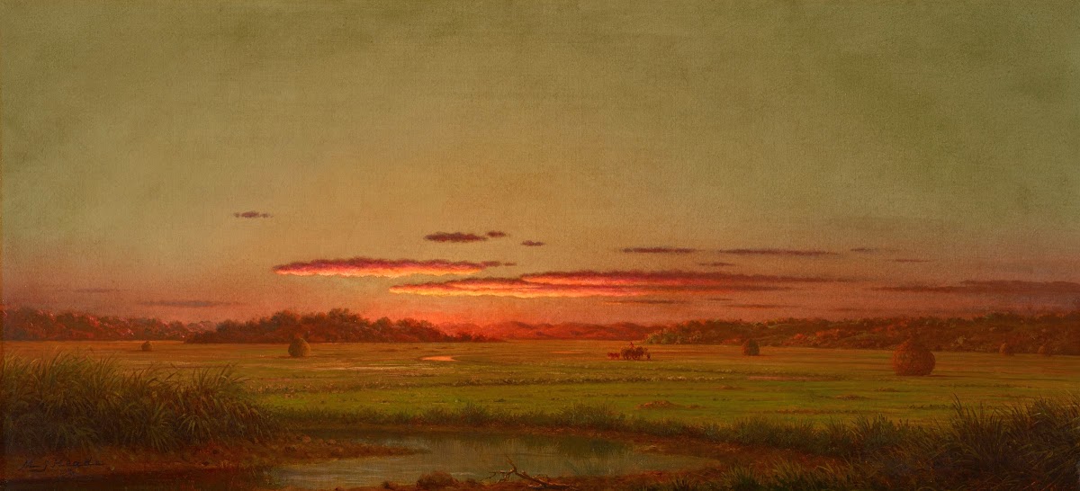 Sunset Haywagon in the Distance About 1876 82