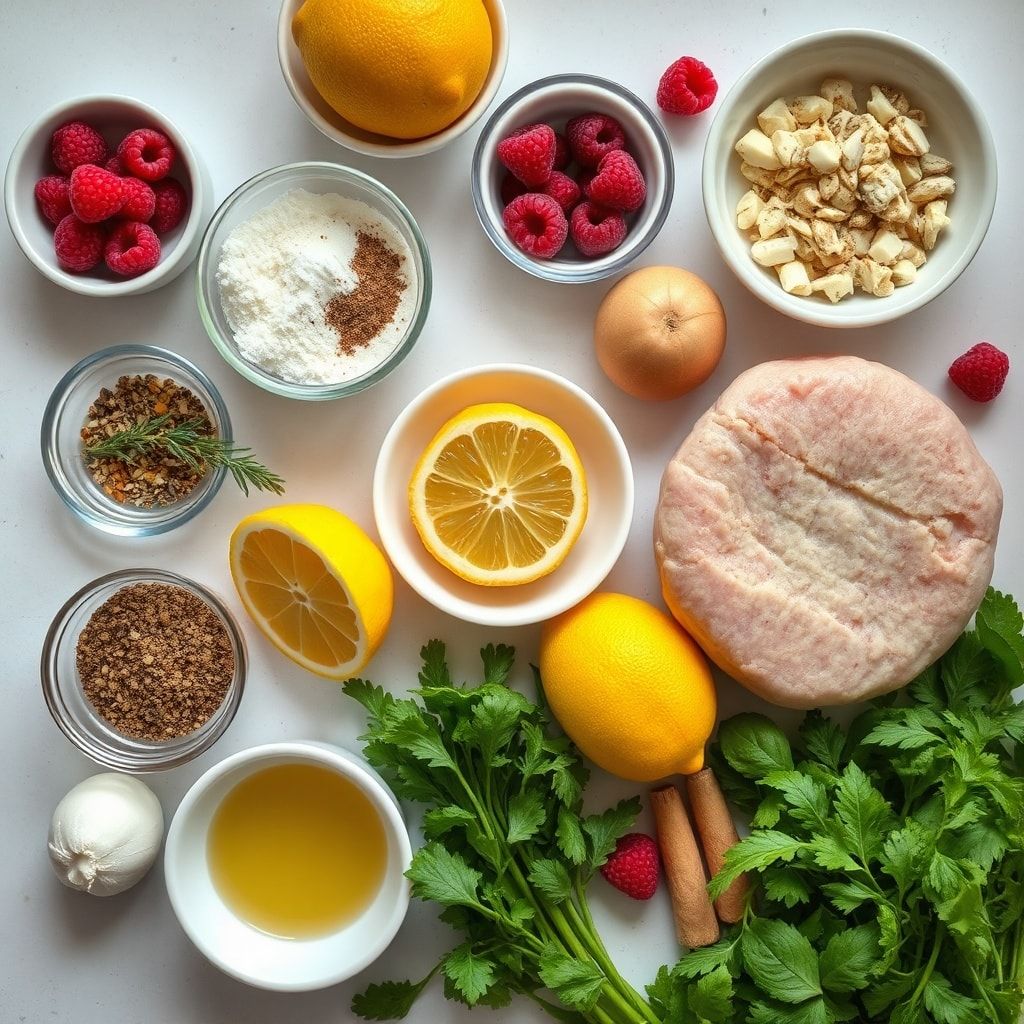 Ingredients for Lemon Raspberry Cookies – Easy One-Bowl Recipe