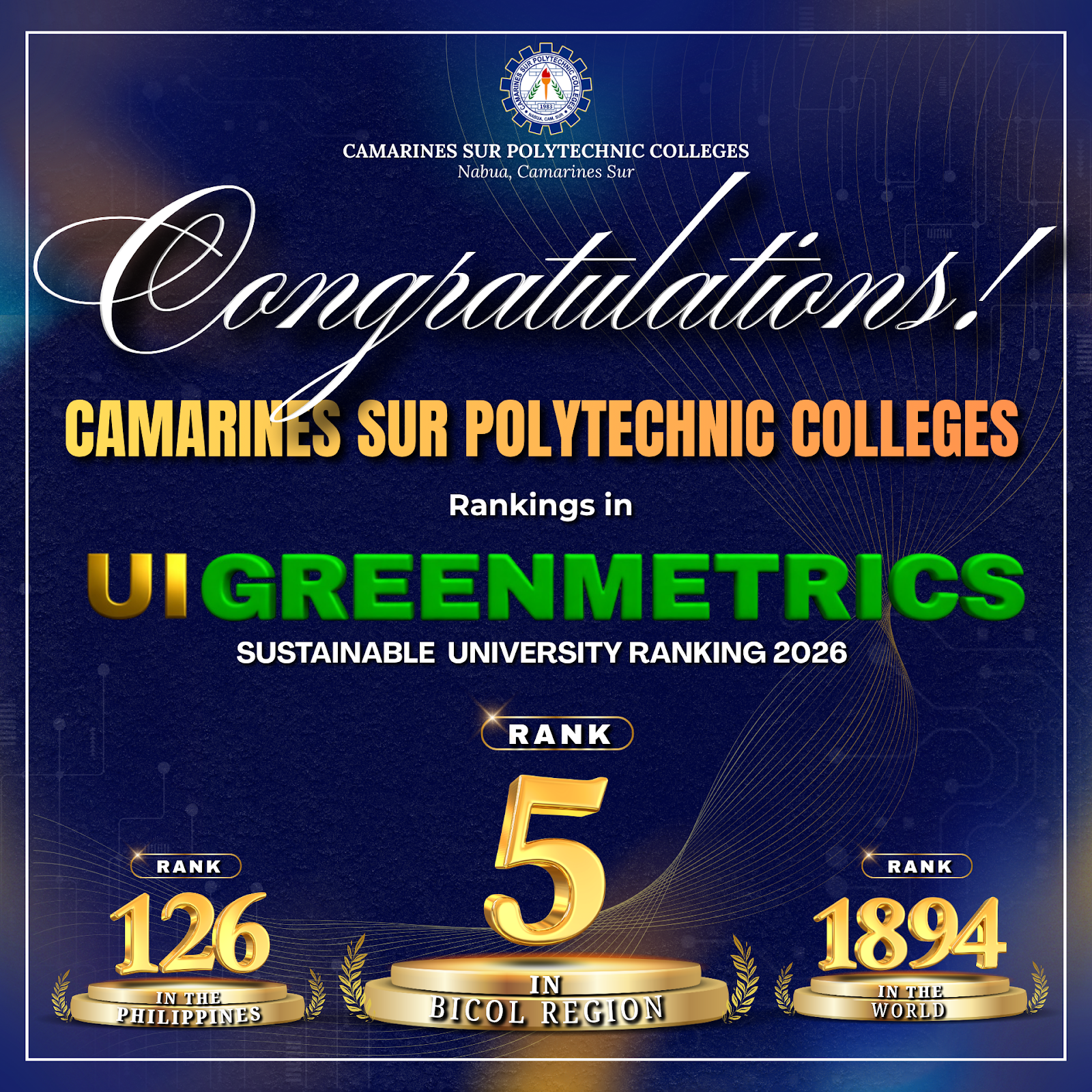 𝗖𝗦𝗣𝗖 𝗠𝗮𝗸𝗲𝘀 𝗚𝗹𝗼𝗯𝗮𝗹 𝗗𝗲𝗯𝘂𝘁 𝗶𝗻 𝗨𝗜 𝗚𝗿𝗲𝗲𝗻𝗠𝗲𝘁𝗿𝗶𝗰 𝗪𝗼𝗿𝗹𝗱 𝗨𝗻𝗶𝘃𝗲𝗿𝘀𝗶𝘁𝘆 𝗥𝗮𝗻𝗸𝗶𝗻𝗴𝘀 𝟮𝟬𝟮𝟲