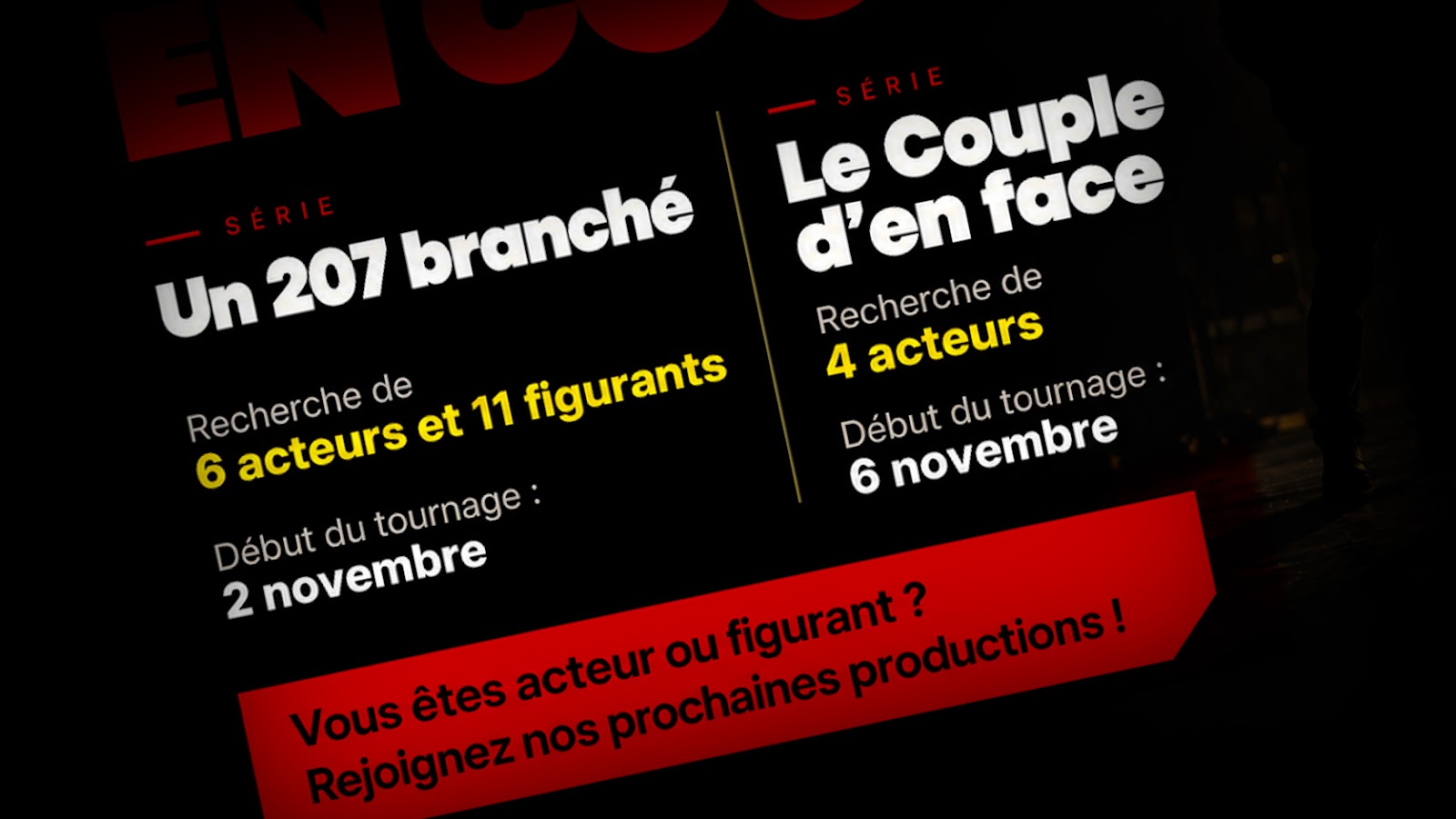 Tournages en cours
