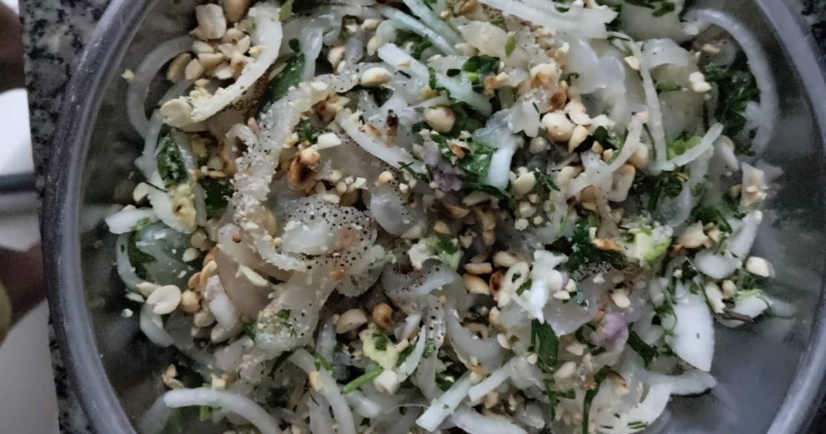 Nộm sứa hành tây - đậu phộng(lạc)