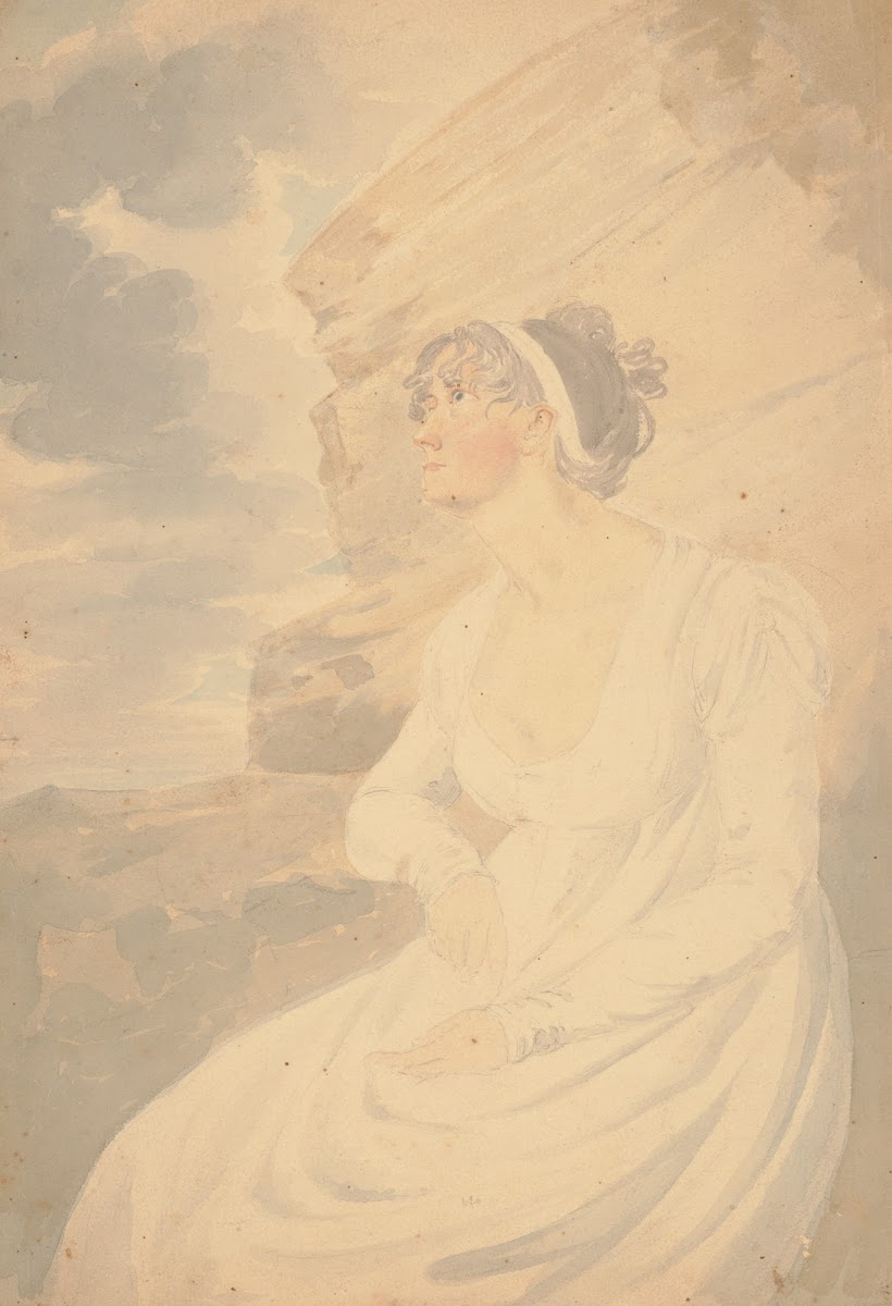Mrs JR Smith Elizabeth Pepperell Sanger sitting on a rock 1809 1829