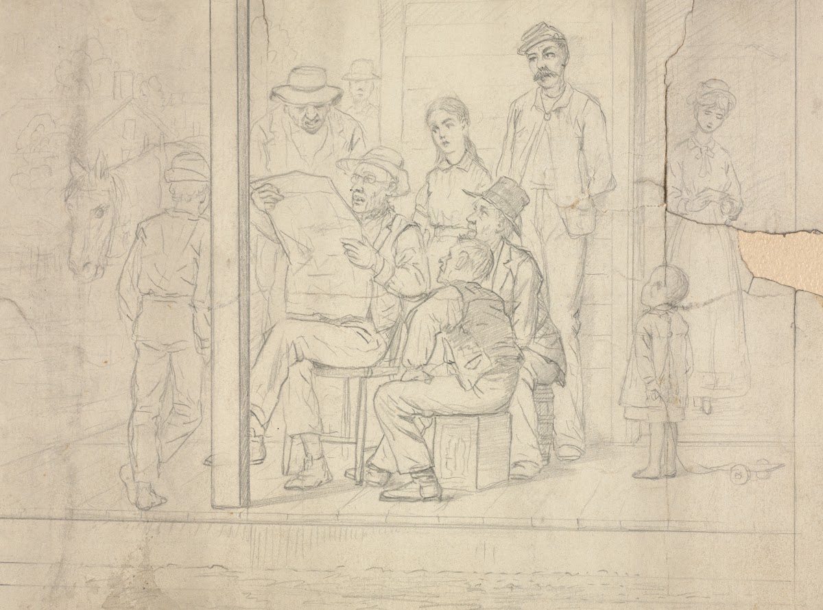 Sketch  News from the Army 1800s