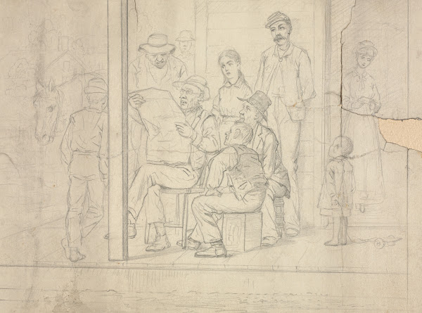 Sketch  News from the Army 1800s