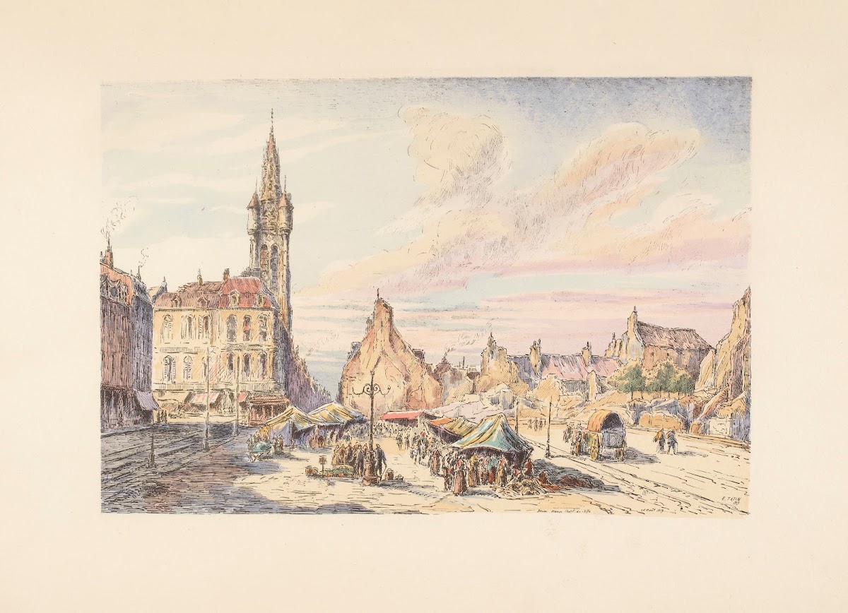 Douai  La place du marché 1920