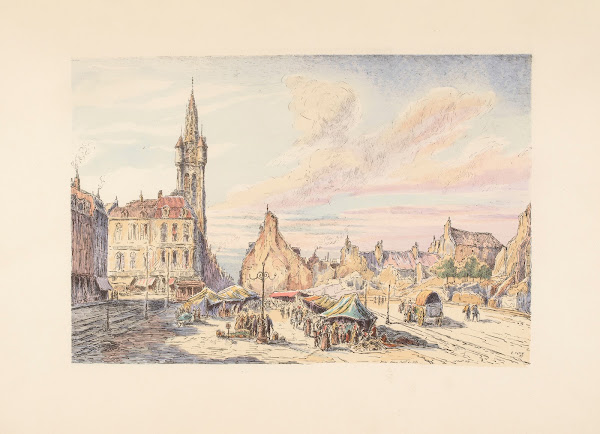 Douai  La place du marché 1920