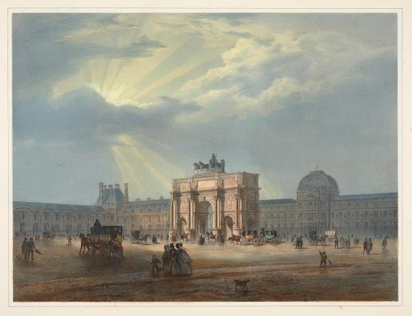 View of the palace of the Tuileries and the Triumphal Arch of Carrousel