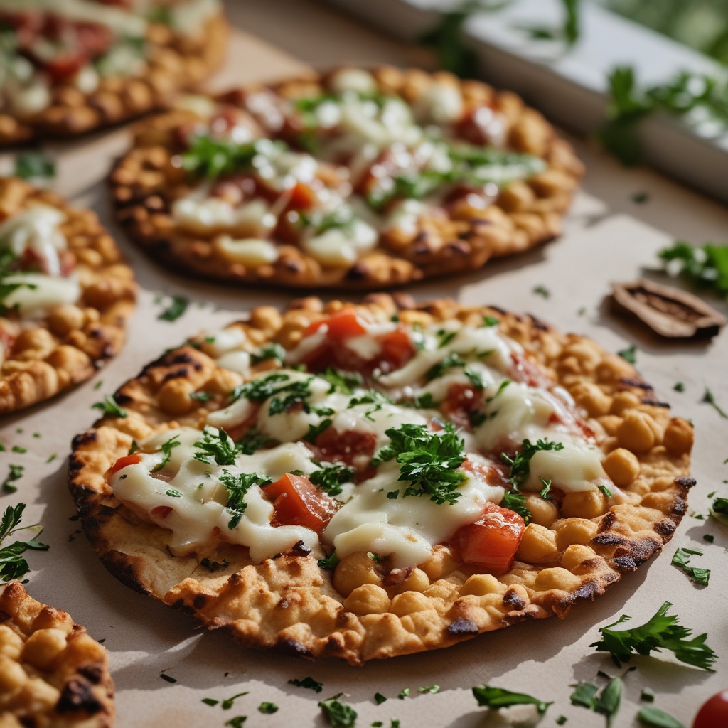 Crispy Chickpea Flatbread with Mediterranean Flavors - Easy Homemade Delight