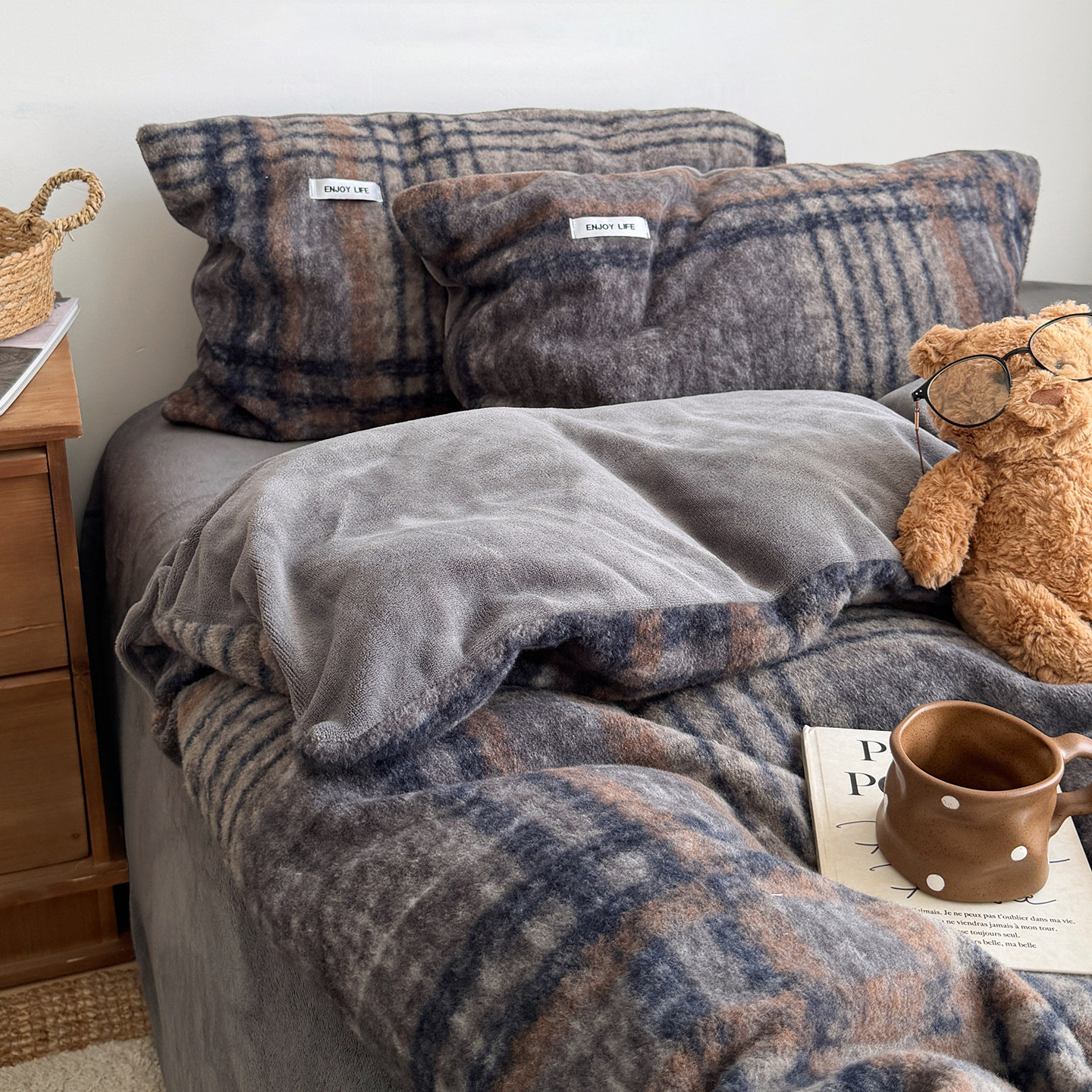 Milk Fiber Bedding Set, 1.5 m, double-sided