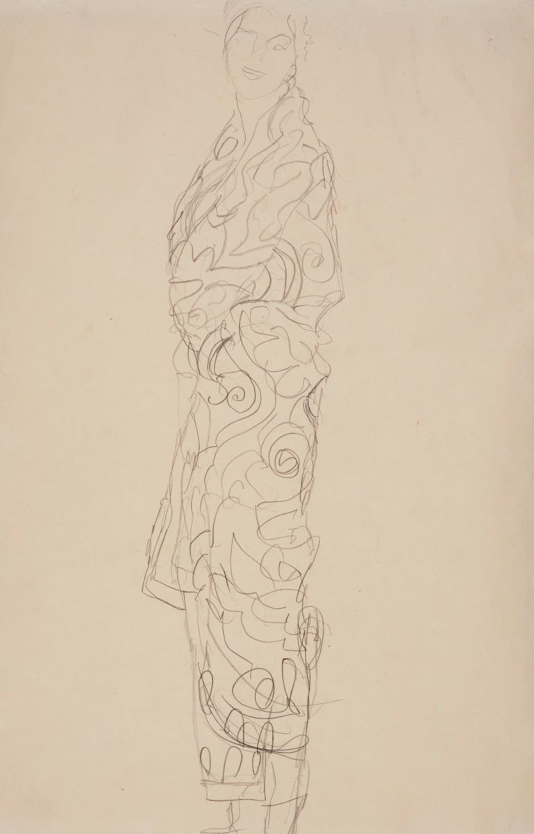 Stehende in Tücher gehüllt circa 1917