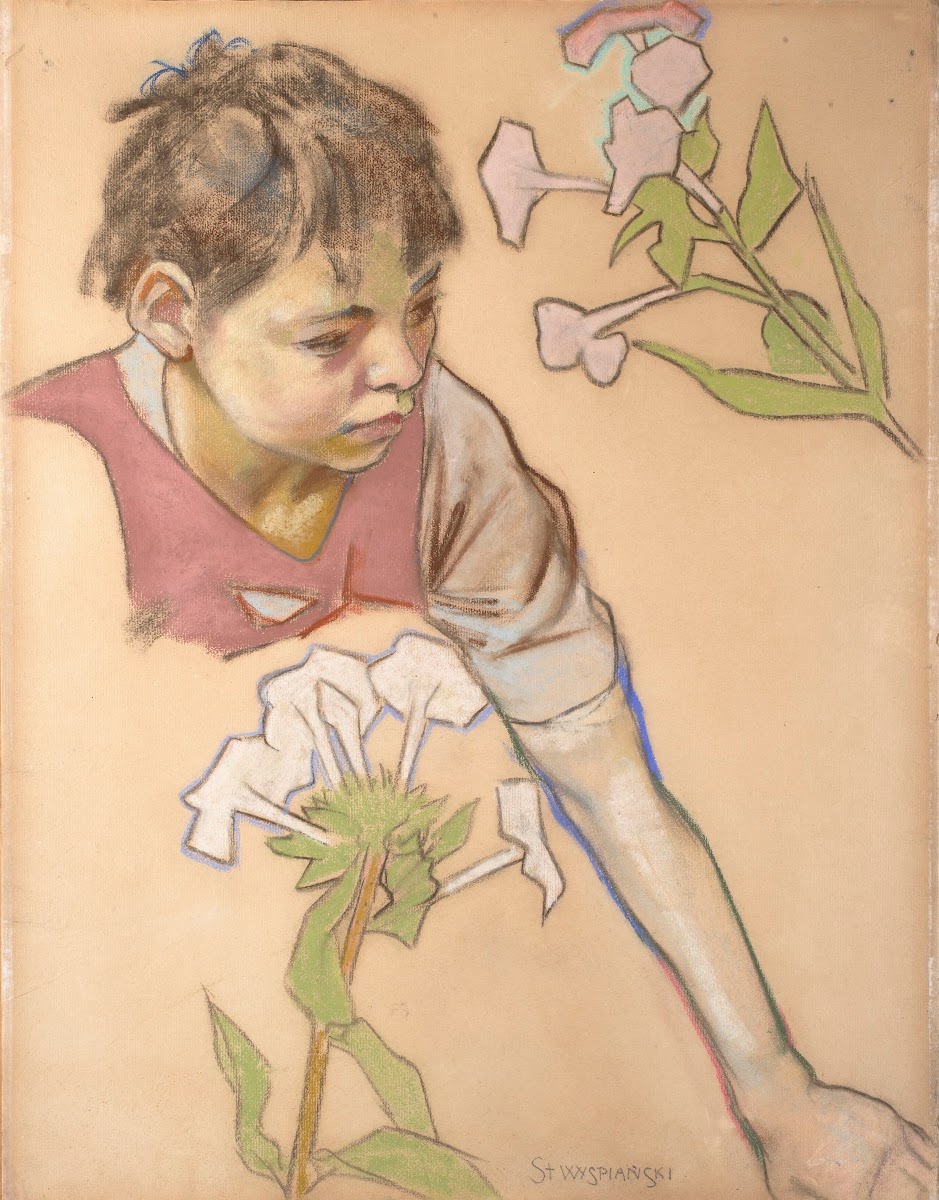 Boys head and flowers 1893