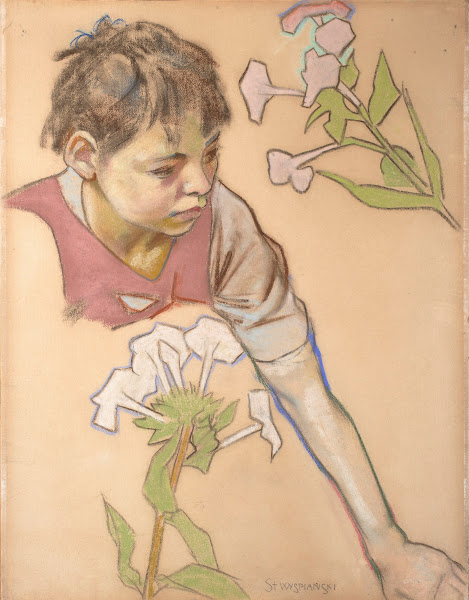 Boys head and flowers 1893